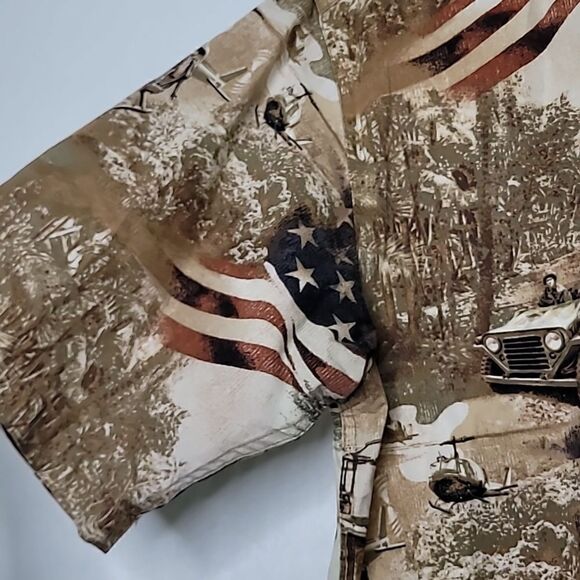 North River U.S. Military Print Button Down Shirt Size Large - Picture 4 of 9